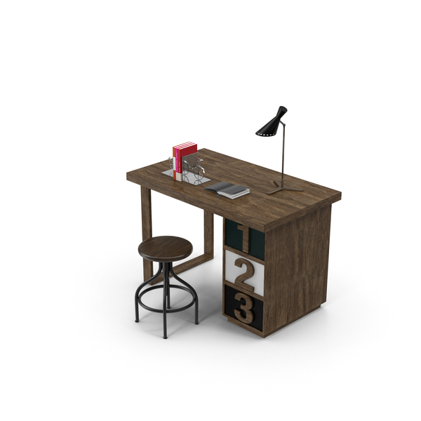 Rustic Desk Set PNG & PSD Images Rustic Desk Set PNG & PSD Images