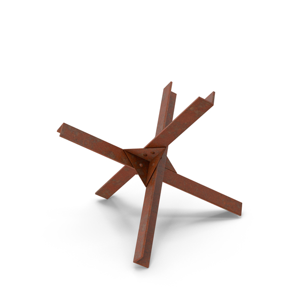 Military Obstacle: Rusty Antitank Hedgehog PNG & PSD Images