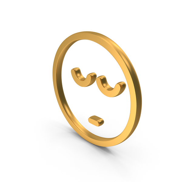 Symbols: Sad Emoticon Icon Gold PNG & PSD Images