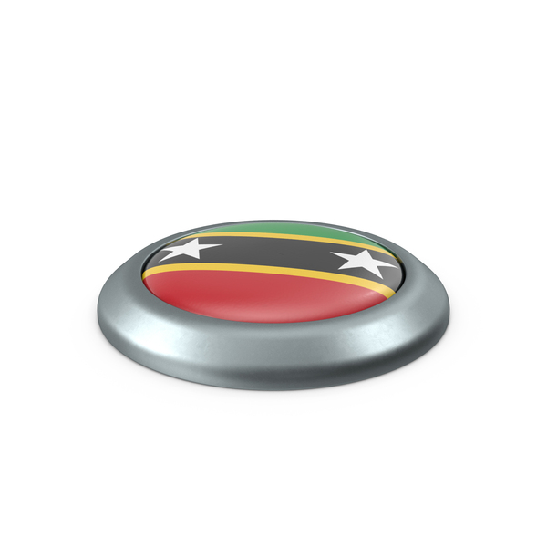 Saint Kitts And Nevis Round Button Flag PNG & PSD Images