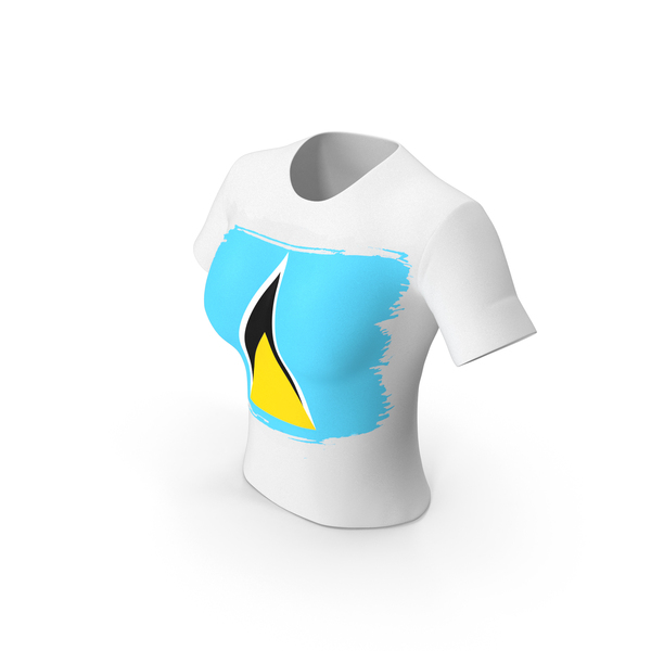 Tank Top: Saint Lucia Country Flag Paint On T Shirt Women PNG & PSD Images Tank Top: Saint Lucia Country Flag Paint On T Shirt Women PNG & PSD Images