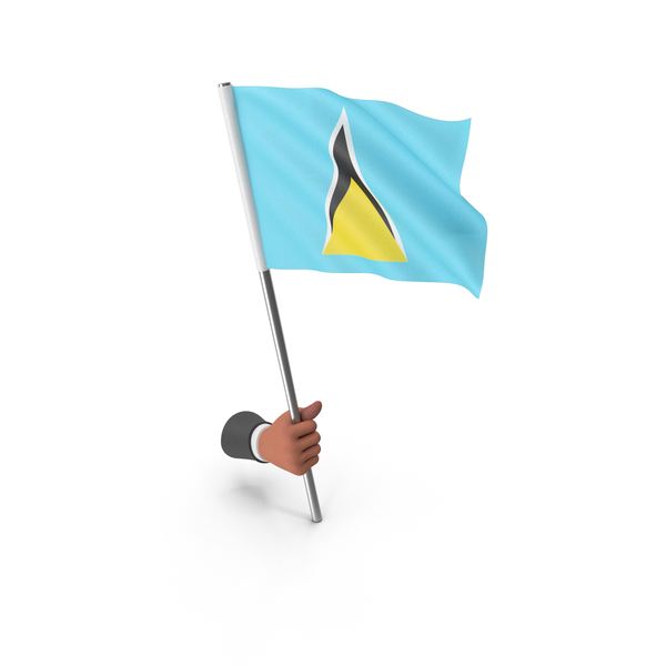 Saint Lucia Hand Hold Flag PNG & PSD Images