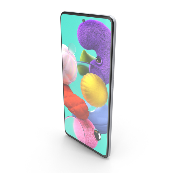 Smartphone: Samsung Galaxy A51 White PNG & PSD Images