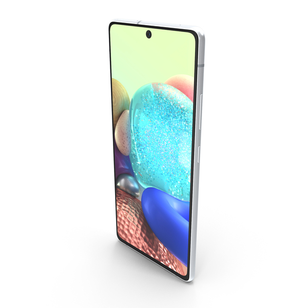 Smartphone: Samsung Galaxy A71 5G Silver PNG & PSD Images