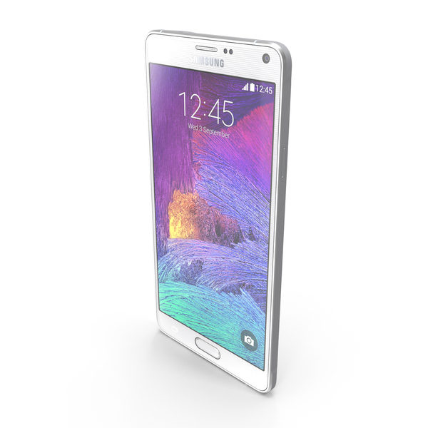 Smartphone: Samsung Galaxy Note 4 Frosted White PNG & PSD Images