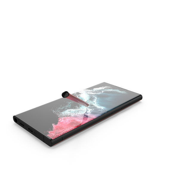 Phone: Samsung Galaxy S22 Ultra Red With S Pen PNG & PSD Images Phone: Samsung Galaxy S22 Ultra Red With S Pen PNG & PSD Images