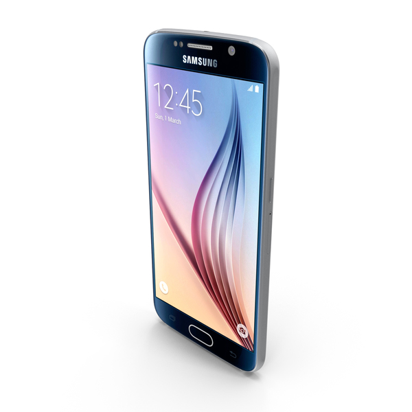 Smartphone: Samsung Galaxy S6 Black Sapphire PNG & PSD Images