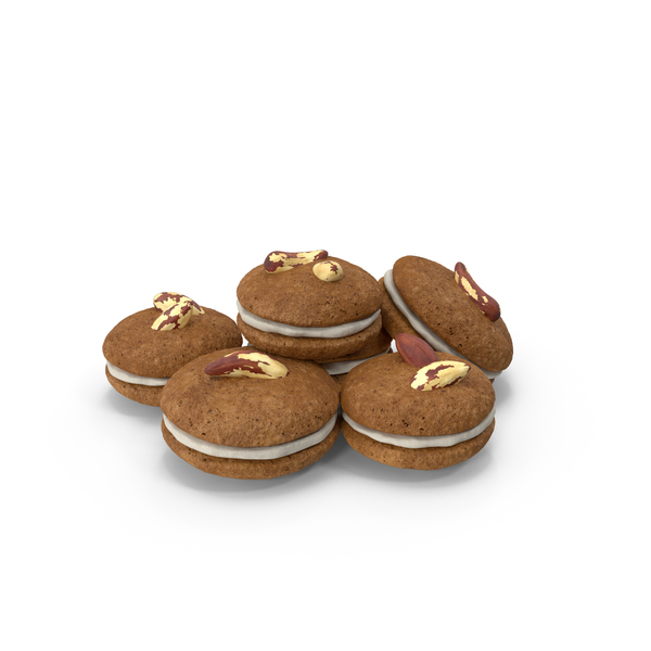 Sandwich Cookie With Brazil Nuts PNG & PSD Images