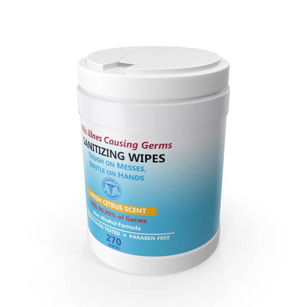 Wet Wipe: Sanitizing Wipes 270 Count Canister PNG & PSD Images Wet Wipe: Sanitizing Wipes 270 Count Canister PNG & PSD Images