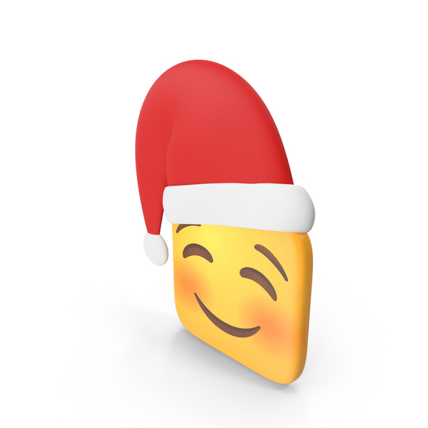 Facial Expression: Santa Smiling Face With Smiling Eyes Square Emoji PNG & PSD Images