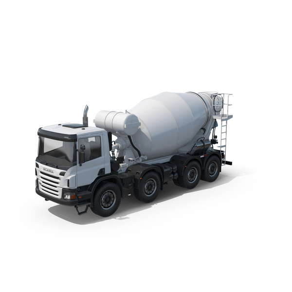 Large Truck: Scania White Concrete Mixer PNG & PSD Images Large Truck: Scania White Concrete Mixer PNG & PSD Images