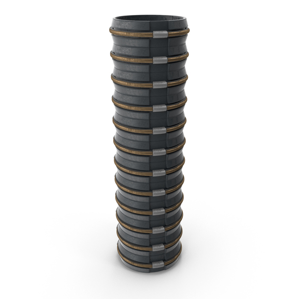Hardware: Sci-Fi Small Brass Tubes Long Ring Column PNG & PSD Images