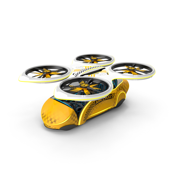 Flying Car: Sci-Fi Taxi Individual Futuristic Aircraft PNG & PSD Images