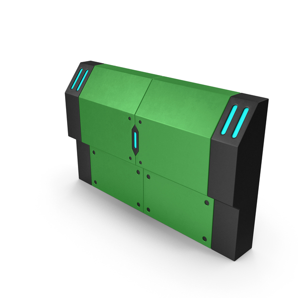 Hardware: Scifi Interior Wall Element Green PNG & PSD Images