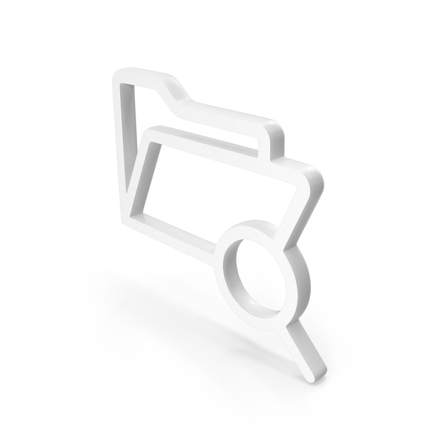 Symbols: Search Folder Icon White PNG & PSD Images