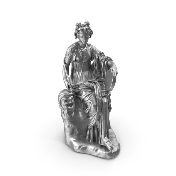 Statue: Seated Muse Metal PNG & PSD Images