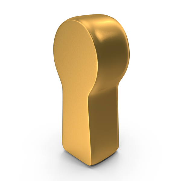 Logo: Secure Lock Hole Shape Gold PNG & PSD Images