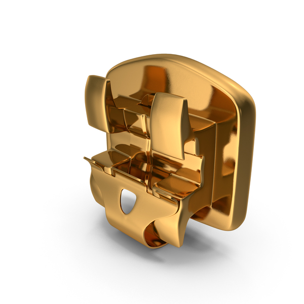 Retainer: Self Ligating Dental Braces Bracket Golden Open PNG & PSD Images