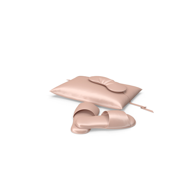 Pillow: Set of Beige Silk Pillow, a Sleep Mask and Slippers PNG & PSD Images Pillow: Set of Beige Silk Pillow, a Sleep Mask and Slippers PNG & PSD Images
