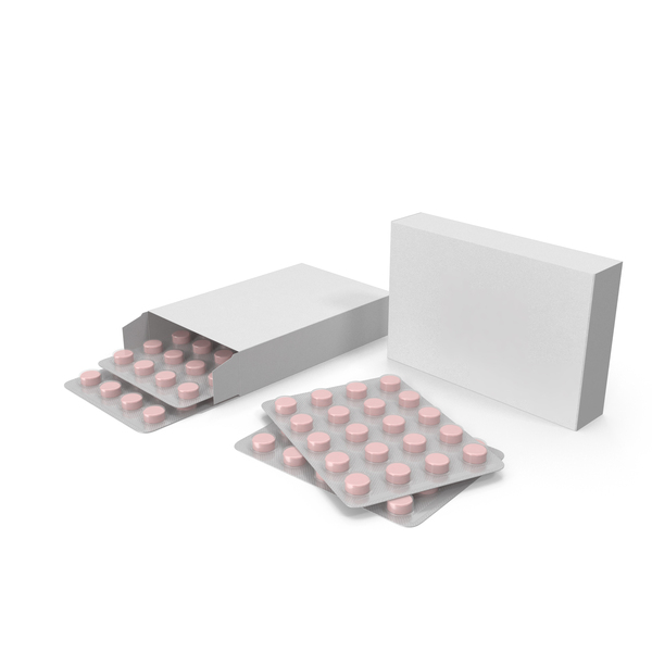 Pill: Set of Pink Pills in Blister Pack PNG & PSD Images
