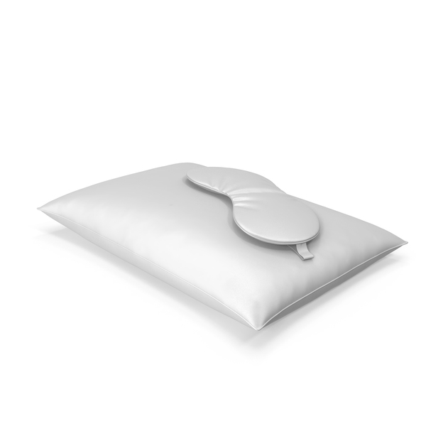 Bed: Set of White Silk Pillow and Sleep Mask PNG & PSD Images Bed: Set of White Silk Pillow and Sleep Mask PNG & PSD Images