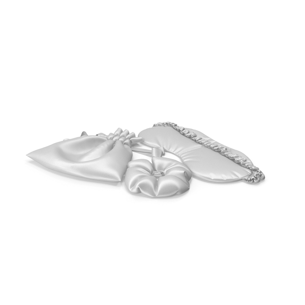 Sleeping: Set of White Silk Sleep Mask Scrunchie and Bag PNG & PSD Images Sleeping: Set of White Silk Sleep Mask Scrunchie and Bag PNG & PSD Images