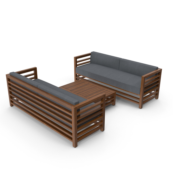 Sectional Sofa: Set of Wood Outdoor Sofas and Table PNG & PSD Images Sectional Sofa: Set of Wood Outdoor Sofas and Table PNG & PSD Images