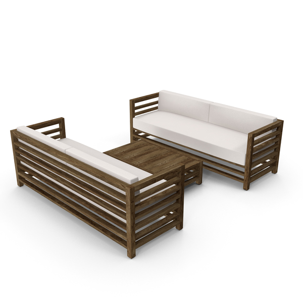 Sectional Sofa: Set of Wood Outdoor Sofas and Table PNG & PSD Images Sectional Sofa: Set of Wood Outdoor Sofas and Table PNG & PSD Images