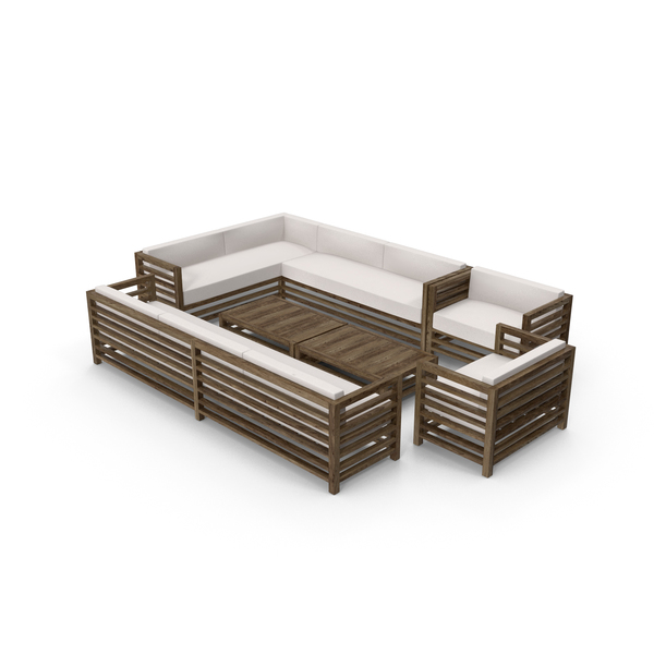 Sectional Sofa: Set of Wood Outdoor Sofas and Table PNG & PSD Images Sectional Sofa: Set of Wood Outdoor Sofas and Table PNG & PSD Images