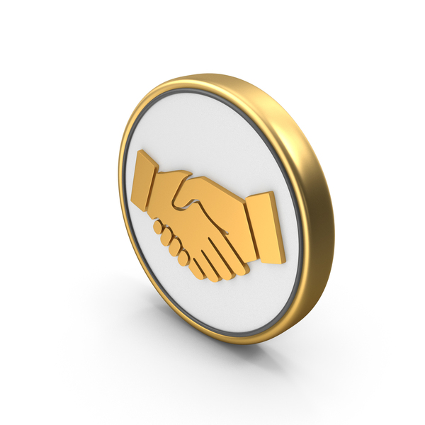 Symbols: Shake Hand Partnership Gold Coin PNG & PSD Images