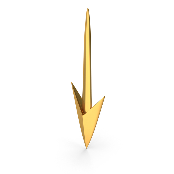 Symbols: Sharp Edges Down Arrow Icon Gold PNG & PSD Images