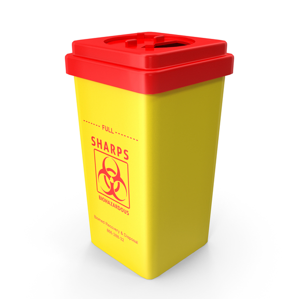 Hazardous Disposal: Sharps Medical Waste Bin PNG & PSD Images