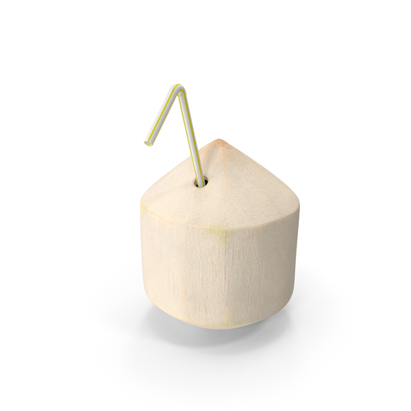 Shelled Coconut with Drink Pipe PNG & PSD Images Shelled Coconut with Drink Pipe PNG & PSD Images
