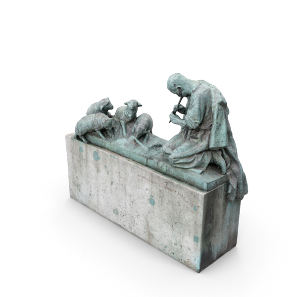 Shepherd With Sheep Statue PNG & PSD Images Shepherd With Sheep Statue PNG & PSD Images