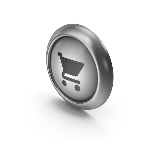 Computer: Shopping Cart Greyscale Icon Button PNG & PSD Images