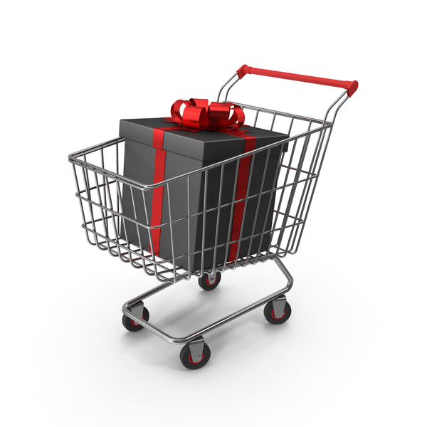 Basket: Shopping Cart with Black Packaging Bags and Gift Box PNG & PSD Images Basket: Shopping Cart with Black Packaging Bags and Gift Box PNG & PSD Images