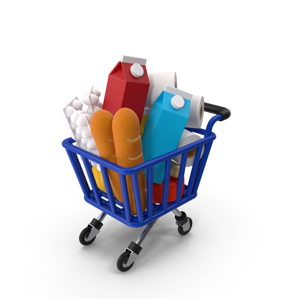 Shopping Cart With Groceries PNG & PSD Images