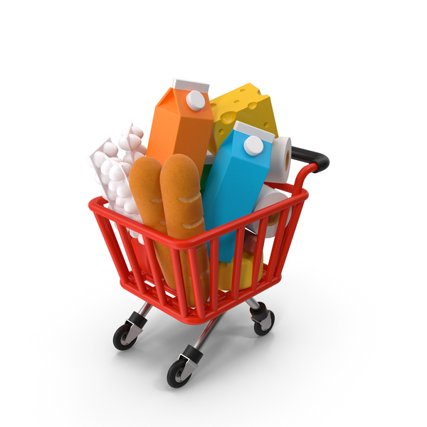 Shopping Cart With Groceries PNG & PSD Images