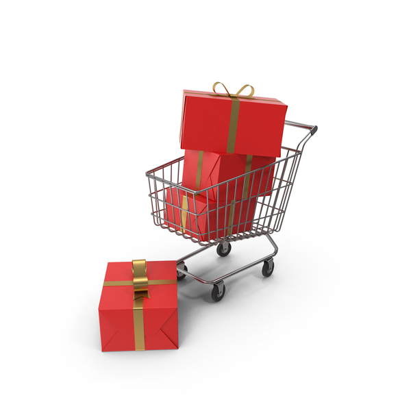 Basket: Shopping Cart with Red Gift Box PNG & PSD Images Basket: Shopping Cart with Red Gift Box PNG & PSD Images