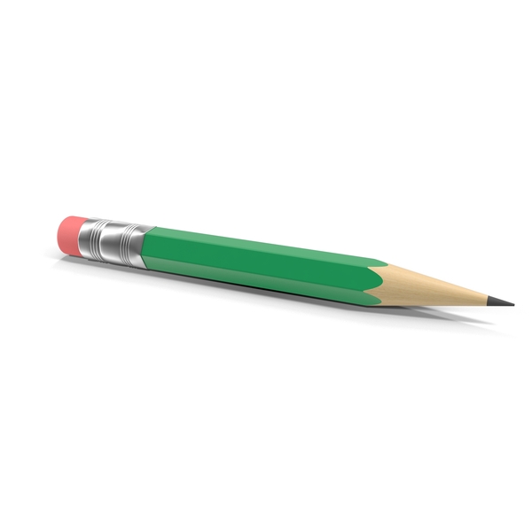 短绿色铅笔PNG和PSD图像