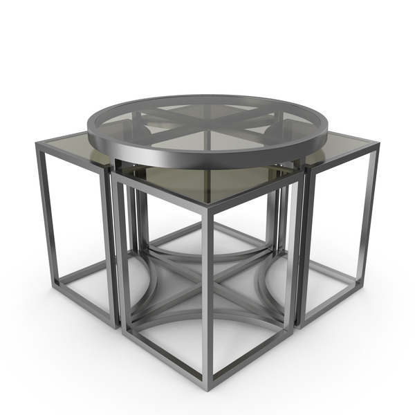 Nesting: Side Table Set With Smoked Glass Top And Polished Stainless Steel Base PNG & PSD Images Nesting: Side Table Set With Smoked Glass Top And Polished Stainless Steel Base PNG & PSD Images