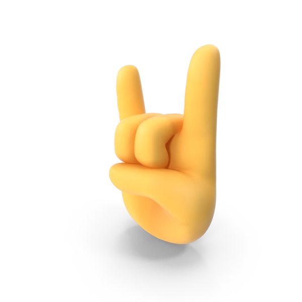 Cartoon Hand: Sign of the Horns Emoji PNG & PSD Images