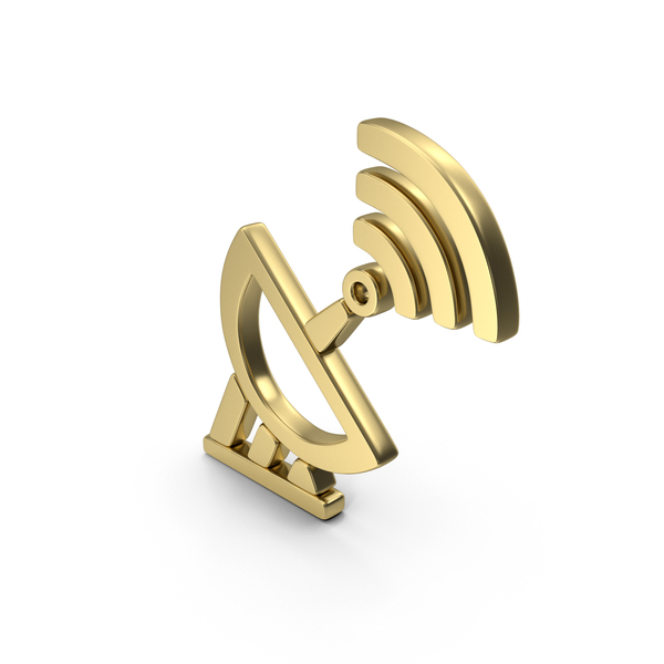 Symbols: Signal Emiter Tower Antena Shape Gold PNG & PSD Images
