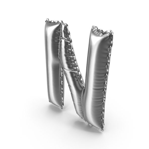Language: Silver Balloon Letter N PNG & PSD Images Language: Silver Balloon Letter N PNG & PSD Images