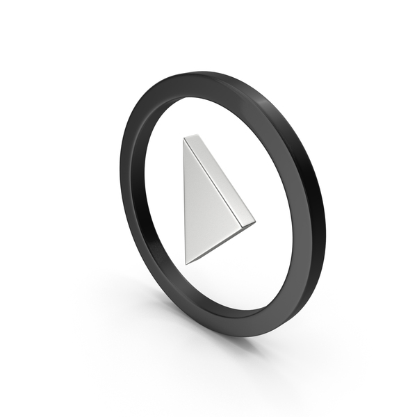 Symbols: Silver & Black Circular Play Button Symbol PNG & PSD Images