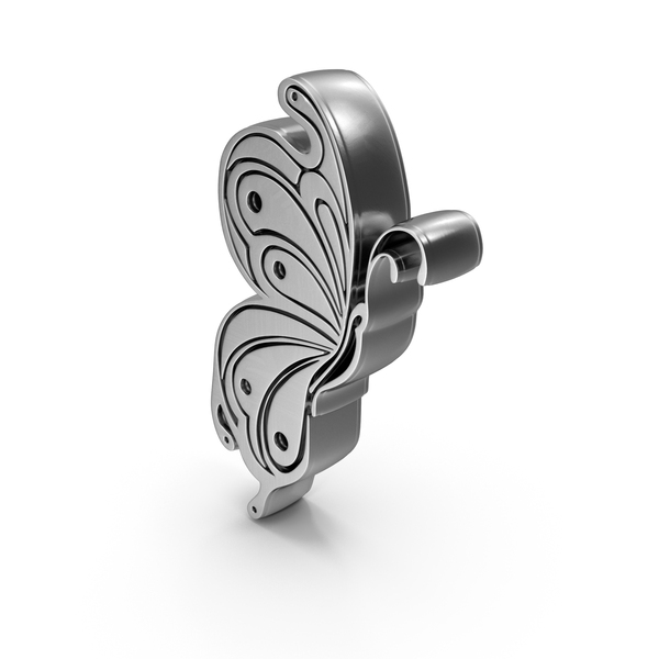 Symbols: Silver Butterfly Symbol PNG & PSD Images