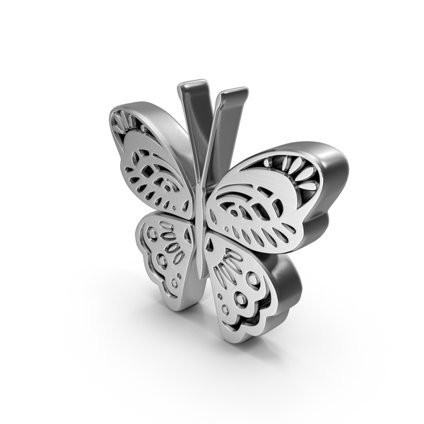 Symbols: Silver Butterfly Symbol PNG & PSD Images