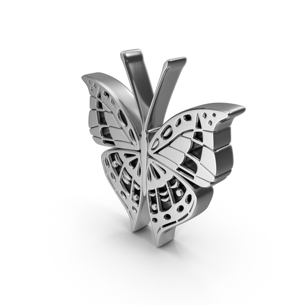Symbols: Silver Butterfly Symbol PNG & PSD Images