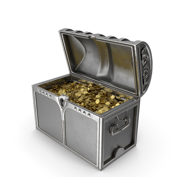 Treasure: Silver Chest With Gold Coins PNG & PSD Images Treasure: Silver Chest With Gold Coins PNG & PSD Images