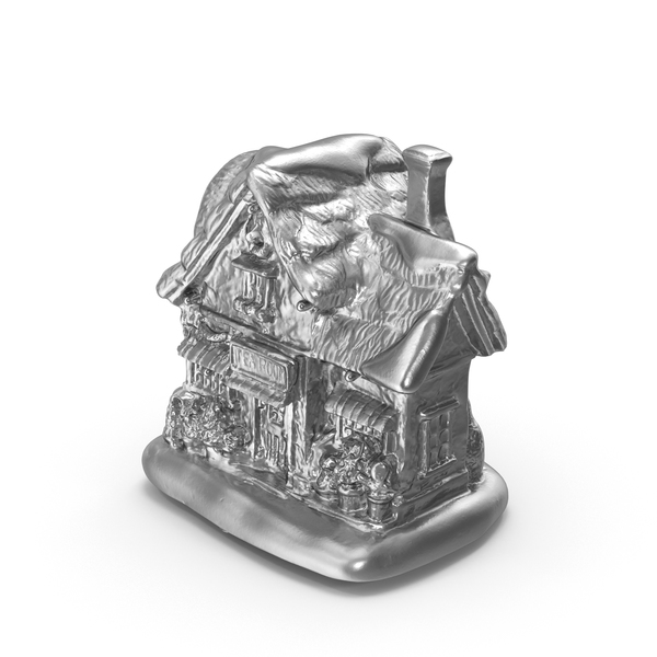Silver Christmas Tea House Decoration PNG & PSD Images Silver Christmas Tea House Decoration PNG & PSD Images